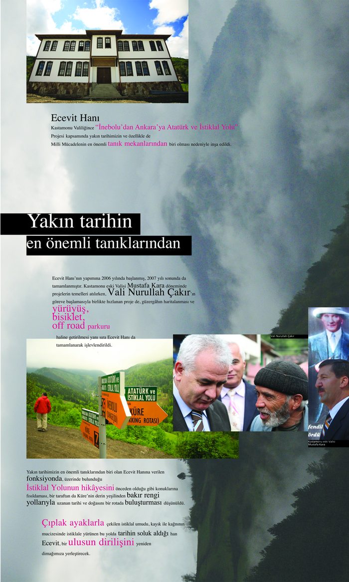 Ecevit Hanı'nın 2006-2007 restorasyonuna dair arşiv panosu